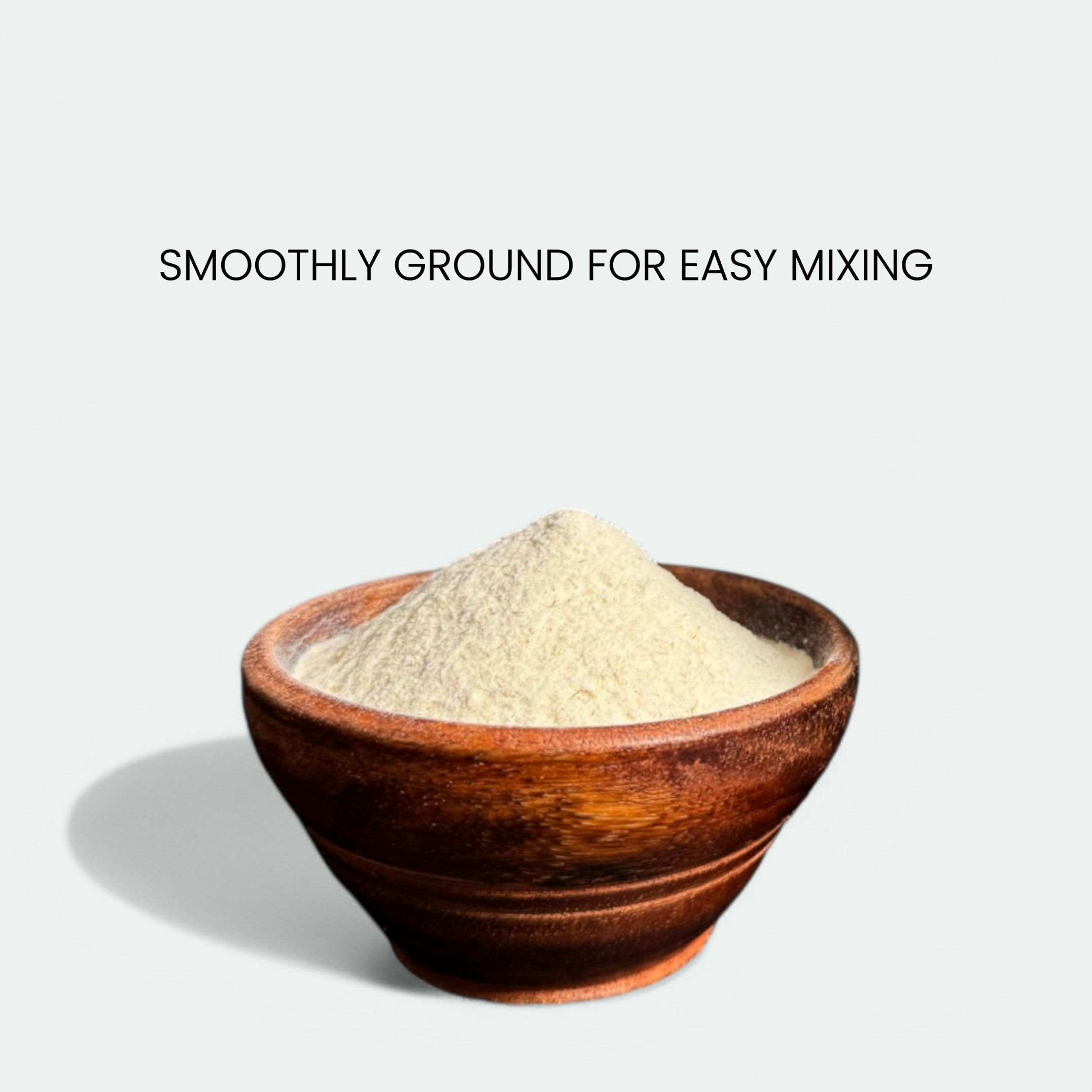 Finely ground palm sprouts powder for easy mixing