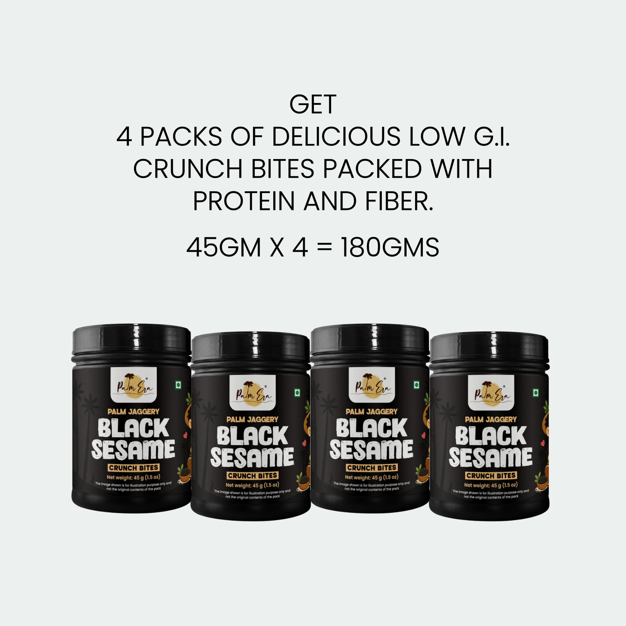 Black Sesame Crunch Bites (45g x 4 Packs) | 180g